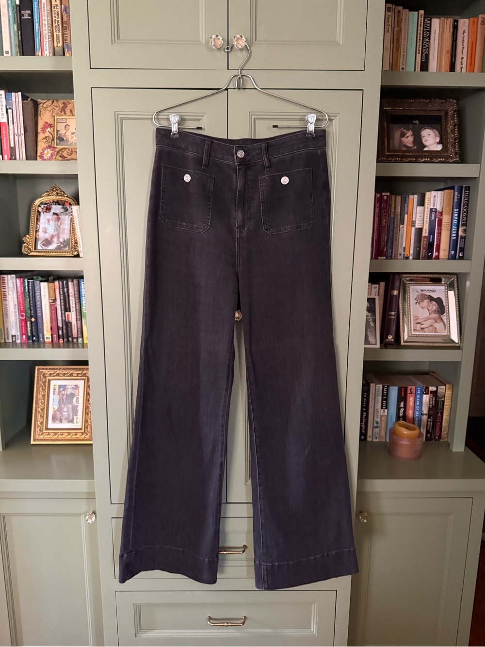 J.Crew ‘70’s Vibe High-Rise Wide Leg Sailor Women’s Jeans Vintage Black, Size 28 - Picture 5 of 9